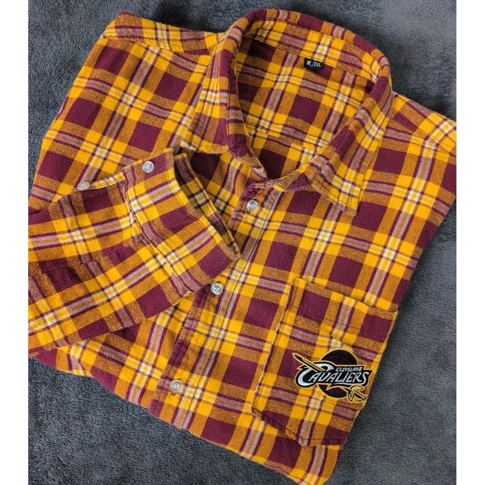 FOCO Cleveland Cavaliers Wordmark Flannel Embroidered Patches‎ Size XXL